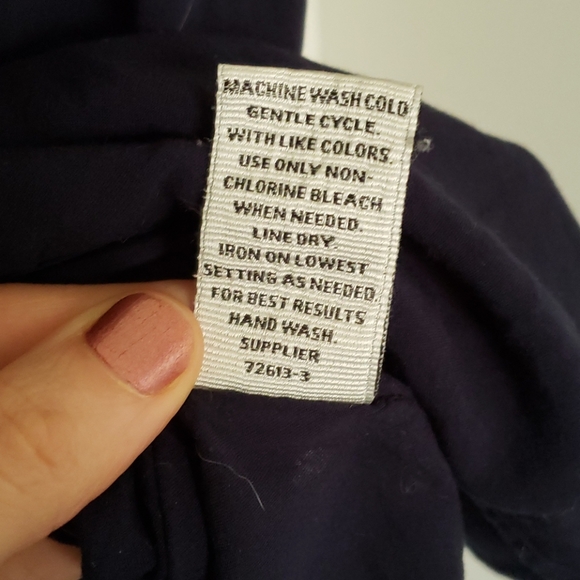 Navy top with mesh lace shoulders - Picture 5 of 6